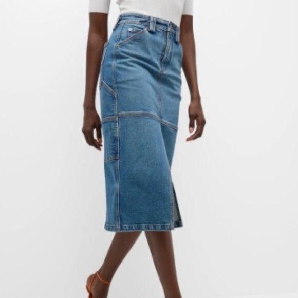 A.L.C. Alden Split Denim Midi Skirt – Blue – Size 2 – NWT - Picture 3 of 15